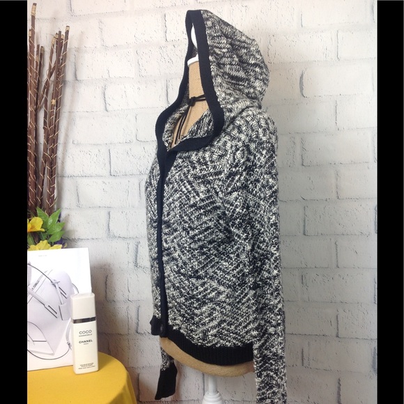 ⬇️HOODED OPEN KNIT CARDIGAN - Picture 2 of 5